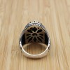 Turkish Handmade Silver Men's Ring, Men's Handmade Ring, Men's Ring, Onyx Men's Ring, Ottoman Mens Ring, Gift for Him, 925k Sterling Silver,