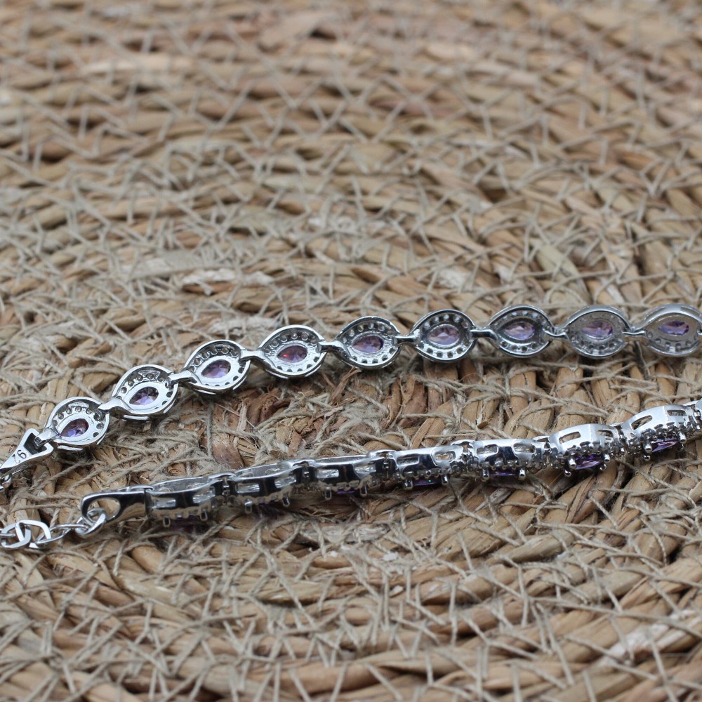 Amethyst Bracelet, Ottoman Bracelet, Handmade Bracelet, Bangle Cuff, Turkish Handmade, Ladies Bracelet, Gift For Her, 925k Sterling Silver,