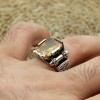 Men's Handmade Ring, Turkish Handmade Ring, Citrine Men's Ring, Ottoman Men's Ring, Men's Jewelry, Gift for Him, 925k Sterling Silver Ring