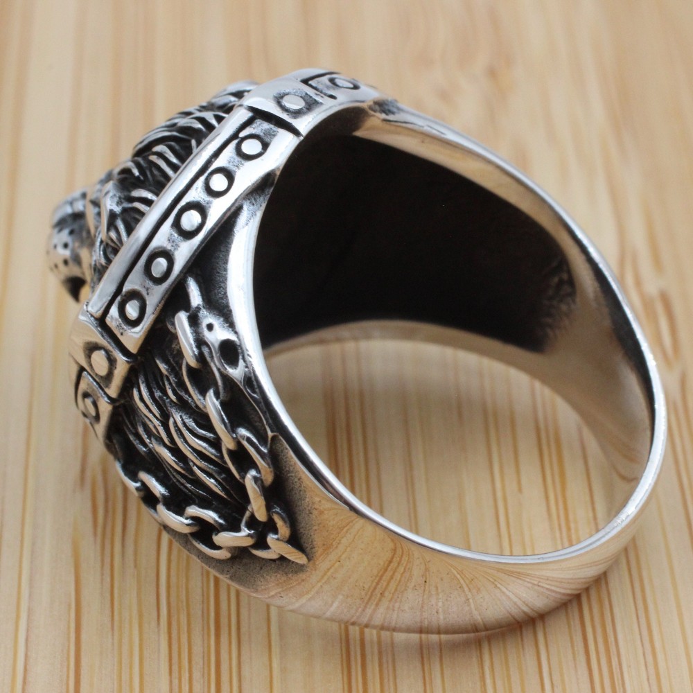 Lion Men's Ring, Turkish Handmade Sterling Silver Ring, Silver Lion Ring, Animal Wrap Ring, Lion Ring, Animal Ring, 925K Sterling Silver