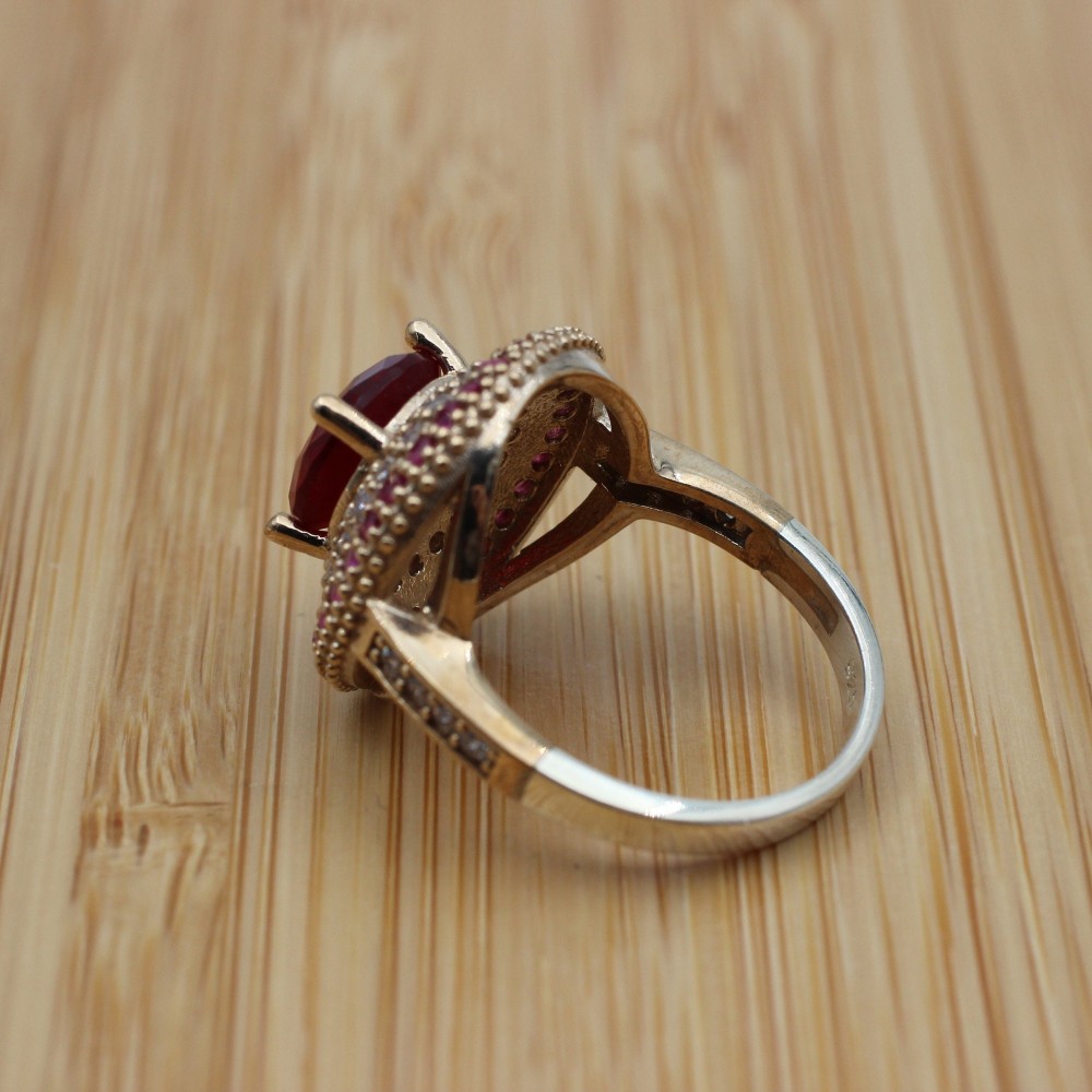 Ruby Ring, Handmade Women's Ring, Turkish Handmade Ring, Authentic Ring, Ottoman Ring, Ladies Ring, 925k Sterling Silver, Gift For Her,