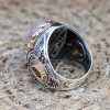 Handmade Mens Ring, Turkish Handmade Silver Men Ring, Ottoman Men Ring, Rose Quartz Ring, Men's Jewelry, Gift for Him, 925k Sterling Silver,