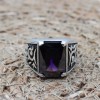 Amethyst Men's Ring, Mens Handmade Ring, Turkish Handmade Silver Men Ring, Ottoman Men Ring, Men Jewelry, Gift for Him, 925k Sterling Silver