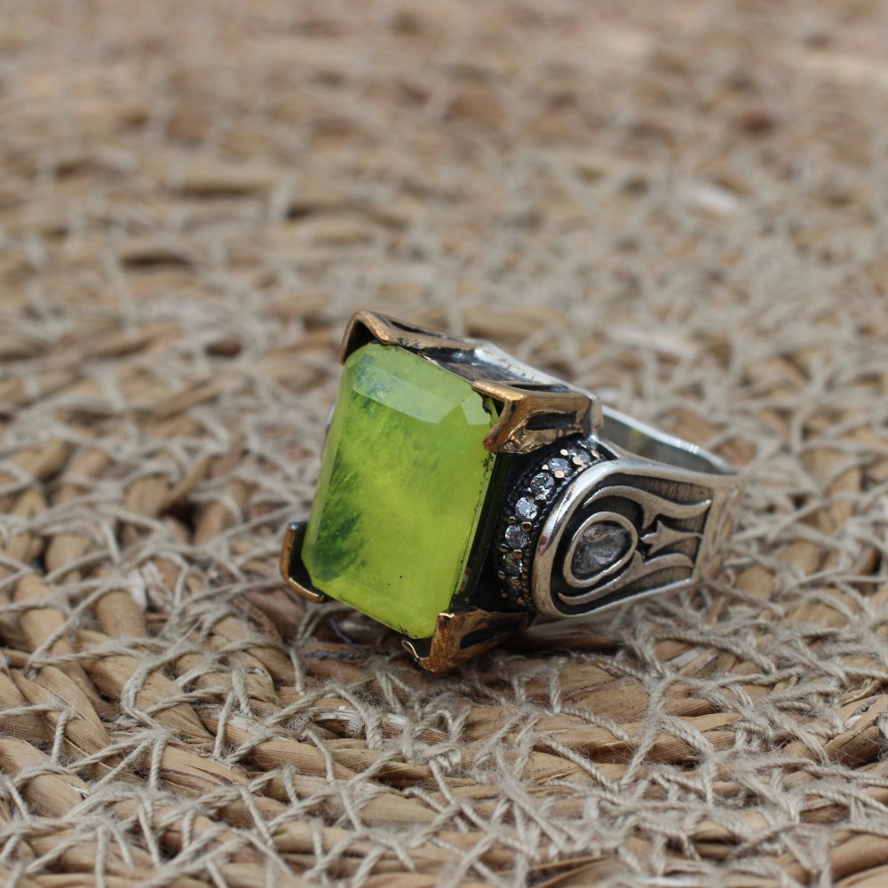 Paraiba Ladies Ring, Handmade Women's Ring, Turkish Handmade Silver Ladies Ring, Ottoman Women's Ring, Ladies Ring, 925k Sterling Silver