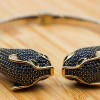Sapphire Bracelet, Tiger Bracelet, Handmade Bracelet, Bangle Cuff, Turkish Handmade, Ottoman Bracelet, Gift For Her, 925k Sterling Silver