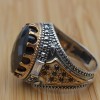 Turkish Handmade Silver Men's Ring, Men's Handmade Ring, Yemeni Men's Ring, Onyx Ring, Ottoman Ring, Gift for Him, 925k Sterling Silver,