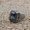 Mystic Topaz Men's Ring, Ottoman Men's Ring, Handmade Mens Ring, Turkish Handmade Mens Ring, Mens Jewelry, Gift for Him, 925 Sterling Silver