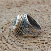 Evil Eye Men's Ring, Emerald Ring, Handmade Ring, Turkish Handmade Silver Men's Ring, Men's Jewelry, Gift for Him, 925k Sterling Silver Ring