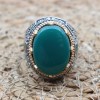 Turquoise Men's Ring, Handmade Ring, Turkish Handmade Silver Men Ring, Ottoman Ring, Men's Jewelry, Gift for Him, 925k Sterling Silver Ring