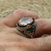 Turkish Handmade Silver Men's Ring, Men's Handmade Ring, Yemeni Ring, Topaz Men's Ring, Ottoman Ring, Gift for Him, 925k Sterling Silver,