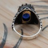 Sapphire Men Ring, Turkish Handmade Silver Men Ring, Mens Handmade Ring, Ottoman Ring, Men Jewelry, Gift for Him, 925k Sterling Silver Ring