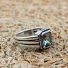 Mystic Topaz Men's Ring, Ottoman Men's Ring, Handmade Mens Ring, Turkish Handmade Mens Ring, Mens Jewelry, Gift for Him, 925 Sterling Silver