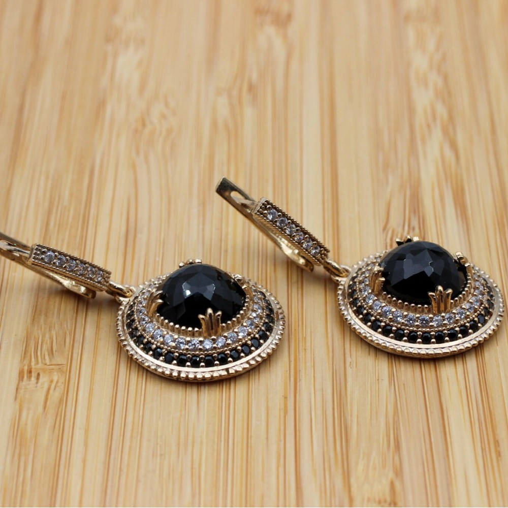 Onyx Set, Authentic Set, Handmade Women Set, Turkish Handmade, Ladies Jewelry Set, Earring, Ladies Set, 925k Sterling Silver, Jewelry,
