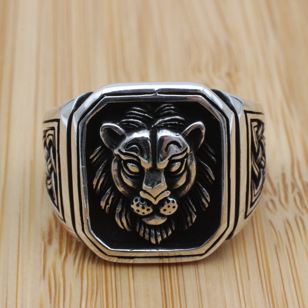 Lion Men's Ring, Turkish Handmade Sterling Silver Ring, Silver Lion Ring, Animal Wrap Ring, Lion Ring, Animal Ring, 925K Sterling Silver