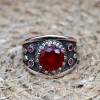 Ruby Ring, Handmade Women's Ring, Turkish Handmade Ring, Authentic Ring, Ottoman Ring, Ladies Ring, 925k Sterling Silver, Gift For Her,