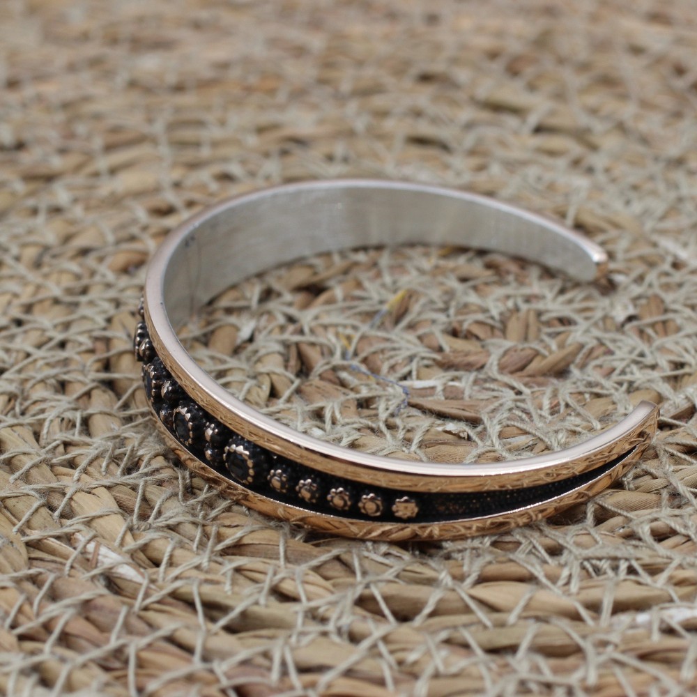 Sapphire Bracelet, Ottoman Bracelet, Handmade Bracelet, Bangle Cuff, Turkish Handmade, Bangle Bracelet, Gift for Her, 925k Sterling Silver