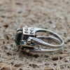 Emerald Ring, Two Stone Ladies Ring, Ruby Ring, Handmade Women Ring, Reversible Ladies Ring, Ottoman Women's Ring, 925k Sterling Silver,