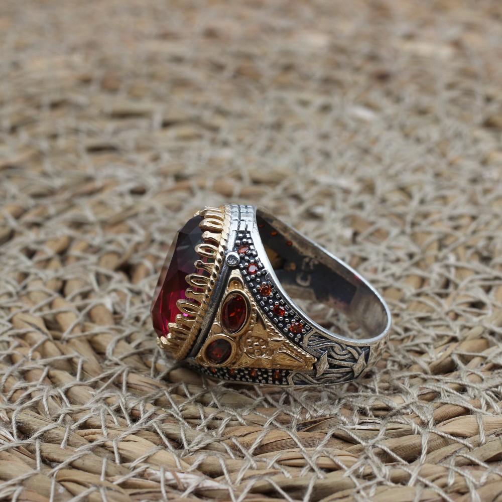 Men's Handmade Ring, Turkish Handmade Men's Ring, Ottoman Men's Ring, Tourmaline Men's Ring, Mens Ring, Gift for Him, 925k Sterling Silver Men's Handmade Ring, Turkish Handmade Men's Ring, Ottoman Men's Ring, Tourmaline Men's Ring, Mens Ring, Gift for Him, 925k Sterling Silver