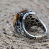 Citrine Men's Ring, Men's Handmade Ring, Turkish Handmade Ring, Ottoman Men's Ring, Men's Jewelry, Gift for Him, 925k Sterling Silver Ring