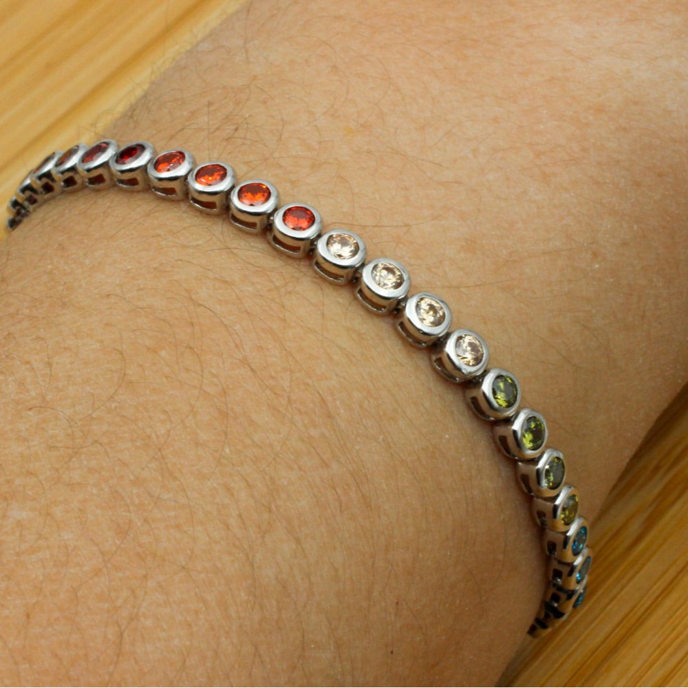 Mixed Color Bracelet, Ottoman Bracelet, Handmade Bracelet, Bangle Cuff, Turkish Handmade, Ladies Bracelet, Gift For Her, 925 Sterling Silver