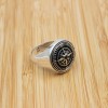 Turkish Handmade Ring, Compass Ring, Men's Handmade Ring, Men's Ring, Onyx Ring, Men's Jewelry, Gift for Him, 925 Sterling Silver Ring, Onyx