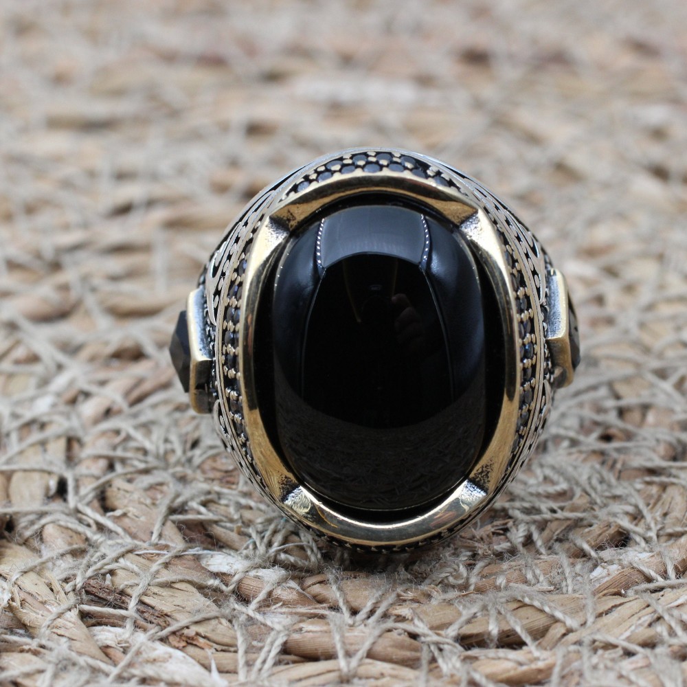 Men's Handmade Ring, Turkish Handmade Silver Men's Ring, Ottoman Men Ring, Onyx Ring, Men's Jewelry, Gift for Him, 925k Sterling Silver Ring Men's Handmade Ring, Turkish Handmade Silver Men's Ring, Ottoman Men Ring, Onyx Ring, Men's Jewelry, Gift for Him, 925k Sterling Silver Ring