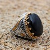 Handmade Silver Men's Ring, Onyx Men's Ring, Turkish Handmade Men's Ring, Men's Ring, Ottoman Mens Ring, Gift for Him, 925 Sterling Silver