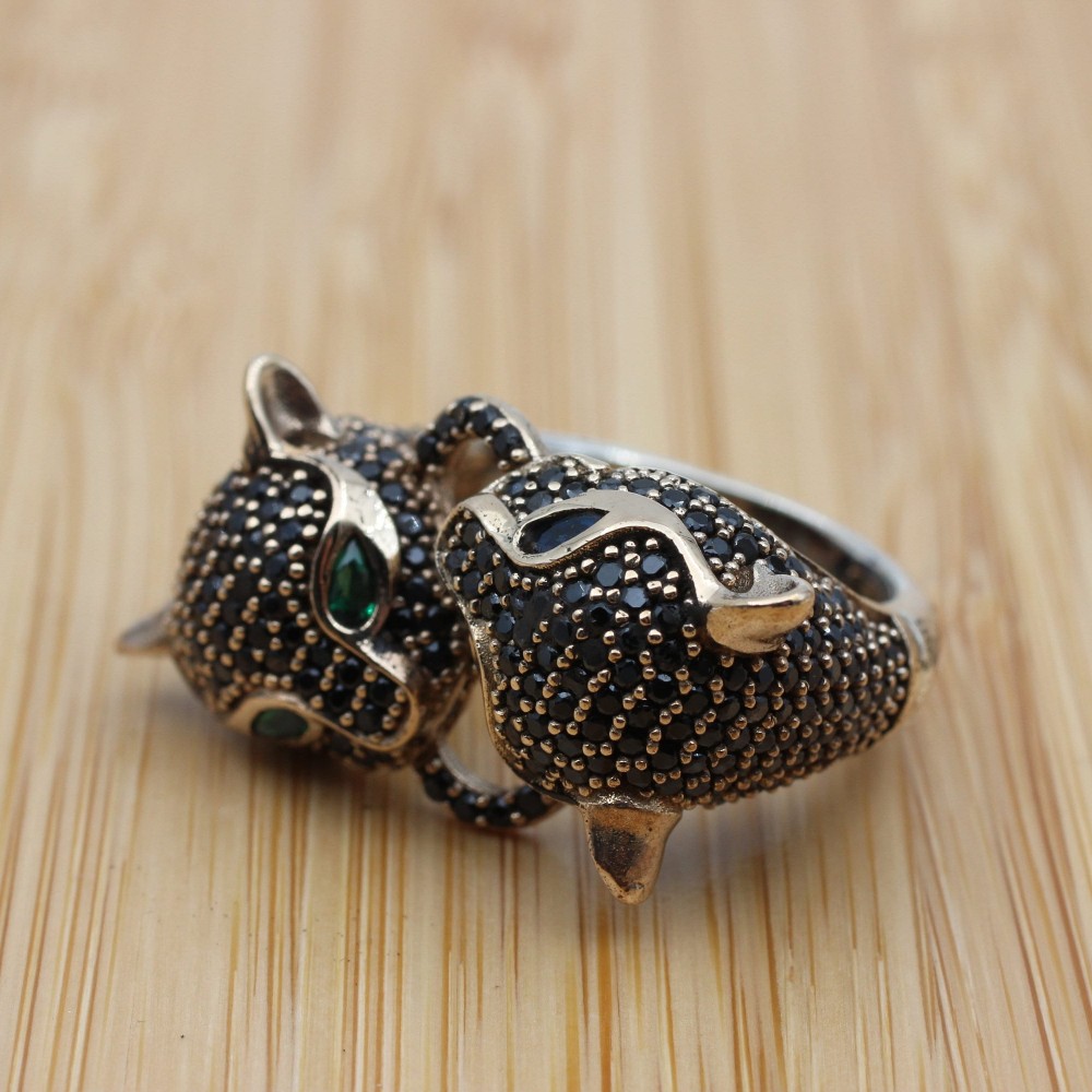 Onyx Tiger Ring, Handmade Women's Ring, Turkish Handmade, Silver Ladies Ring,  Tiger Ring, Ladies Ring, 925k Sterling Silver Ring, Tiger