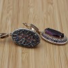 Amethyst Set, Authentic Set, Handmade Set Women, Turkish Handmade, Ladies Jewelry Set, Earring, Pendant, Ladies Set, 925k Sterling Silver