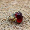 Mens Handmade Ring, Turkish Handmade Silver Men Ring, Ottoman Men Ring, Ruby Ring, Men's Jewelry, Gift for Him, 925k Sterling Silver Ring