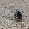 Amethyst Ring, Handmade Women's Ring, Turkish Handmade, Silver Ladies Ring, Ottoman Ring, Authentic, Oval Stone, 925k Sterling Silver Ring,