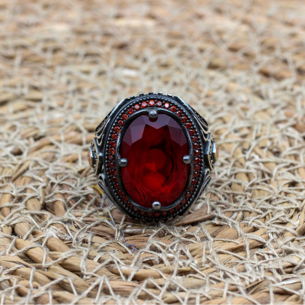 Mens Handmade Ring, Turkish Handmade Silver Men Ring, Ottoman Men Ring, Ruby Ring, Men's Jewelry, Gift for Him, 925k Sterling Silver Ring Mens Handmade Ring, Turkish Handmade Silver Men Ring, Ottoman Men Ring, Ruby Ring, Men's Jewelry, Gift for Him, 925k Sterling Silver Ring