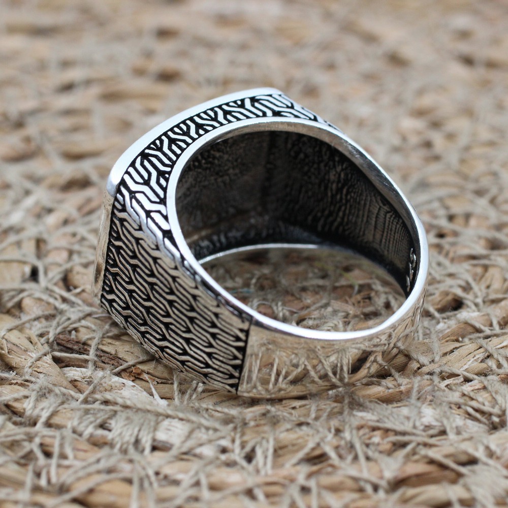 Men's Ring, Turkish Handmade, Silver Men's Ring, Men's Handmade Ring, Ottoman Ring, Men's Jewelry, Gift for Him, 925k Sterling Silver Ring