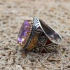 Amethyst Men's Ring, Mens Handmade Ring, Turkish Handmade Silver Men Ring, Ottoman Men Ring, Men Jewelry, Gift for Him, 925k Sterling Silver