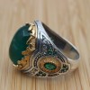 Turkish Handmade Silver Men's Ring, Tourmaline Paraiba Ring, Yemeni Men's Ring, Men's Handmade Ring, Gift for Him, 925k Sterling Silver,