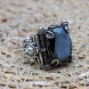 Onyx Men's Ring, Turkish Handmade Silver Men's Ring, Men's Handmade Ring, Oval Stone Ring, Ottoman Ring, Gift for Him, 925k Sterling Silver,