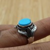 Turquoise Men's Ring, Handmade Ring, Turkish Handmade Silver Men Ring, Ottoman Ring, Men's Jewelry, Gift for Him, 925k Sterling Silver Ring