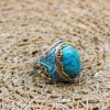 Turquoise Men's Ring, Handmade Ring, Turkish Handmade Silver Men Ring, Ottoman Ring, Men's Jewelry, Gift for Him, 925k Sterling Silver Ring