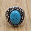Turquoise Men's Ring, Handmade Ring, Turkish Handmade Silver Men Ring, Ottoman Ring, Men's Jewelry, Gift for Him, 925k Sterling Silver Ring