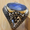 Sapphire Men Ring, Eagle Ring, Turkish Handmade Silver Men Ring, Mens Handmade Ring, Men Jewelry, Gift for Him, 925 Sterling Silver Ring Sapphire Men Ring, Eagle Ring, Turkish Handmade Silver Men Ring, Mens Handmade Ring, Men Jewelry, Gift for Him, 925 Sterling Silver Ring