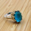 Turkish Handmade Ring, Silver Ladies Ring, Handmade Women Ring, Ottoman Women Ring, Aquamarine Ring, Ladies Ring, 925k Sterling Silver Ring,