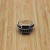 Turkish Handmade Silver Men's Ring, Men's Handmade Ring, Men's Ring, Onyx Men's Ring, Ottoman Mens Ring, Gift for Him, 925k Sterling Silver,