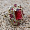 Ruby Ring, Handmade Women's Ring, Turkish Handmade Ring, Authentic Ring, Ottoman Ring, Ladies Ring, 925k Sterling Silver, Gift For Her,