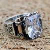 Mens Handmade Ring, Turkish Handmade Silver Men Ring, Ottoman Men Ring, Zircon Ring, Men's Jewelry, Gift for Him, 925k Sterling Silver Ring