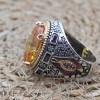 Citrine Men's Ring, Handmade Men's Ring, Turkish Handmade Ring, Ottoman Men's Ring, Men's Jewelry, Gift for Him, 925k Sterling Silver Ring