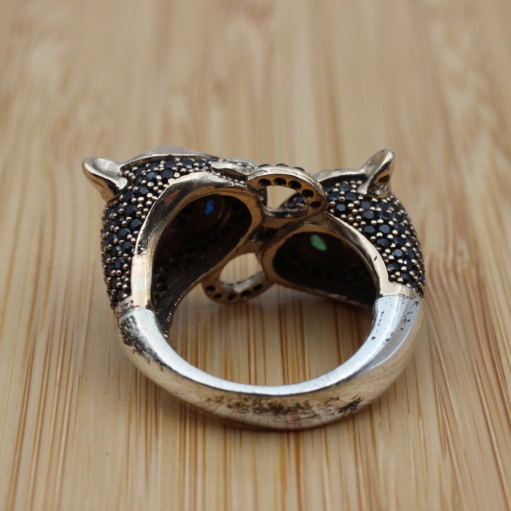 Onyx Tiger Ring, Handmade Women's Ring, Turkish Handmade, Silver Ladies Ring,  Tiger Ring, Ladies Ring, 925k Sterling Silver Ring, Tiger