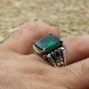 Emerald Men's Ring, Ottoman Men's Ring, Handmade Men's Ring, Turkish Handmade Men's Ring, Men's Jewelry, Gift for Him, 925 Sterling Silver
