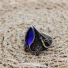Turkish Ring, Men's Handmade Ring, Ottoman Ring, Cubic Zirconia, Sapphire Men's Ring, Men's Jewelry, Gift for Him, 925k Sterling Silver Ring