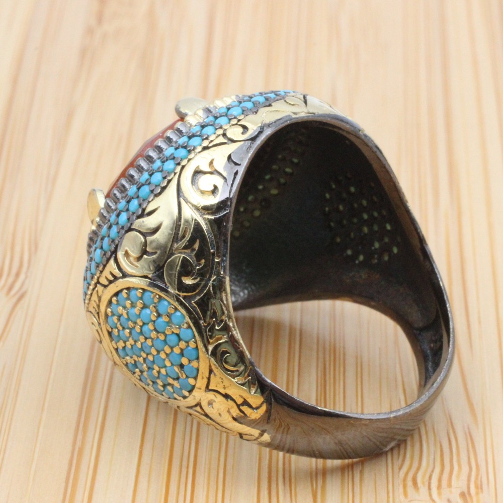 Men's Handmade Ring, Turkish Handmade, Silver Men Ring, Ottoman Ring, Alexandrite Ring, Men's Jewelry, Gold Ring, 925k Sterling Silver Ring