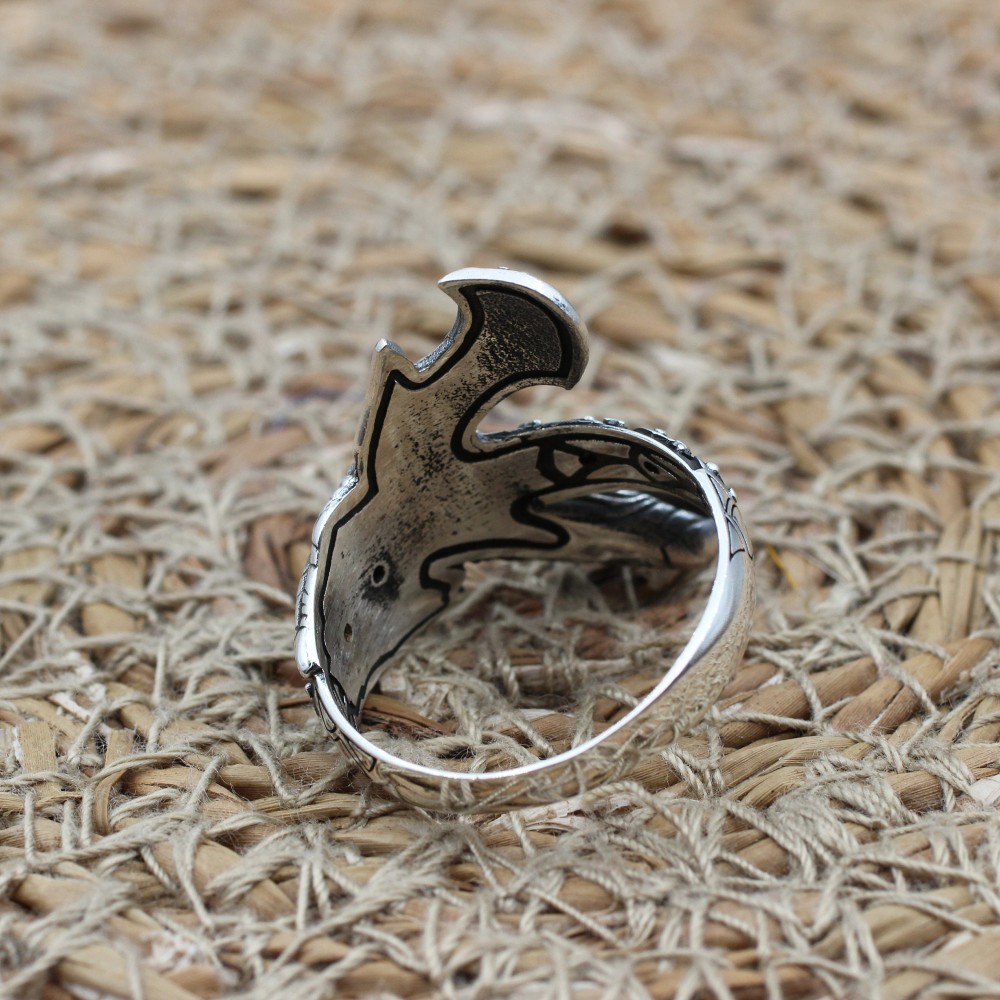 Snake Mens Ring, Turkish Handmade Sterling Silver Ring, Silver Snake Ring, Animal Wrap Ring, Ruby Men Ring, Animal Ring, 925 Sterling Silver